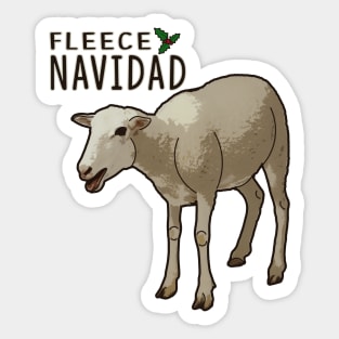 Fleece Feliz Navidad Pun Christmas Sheep Sticker